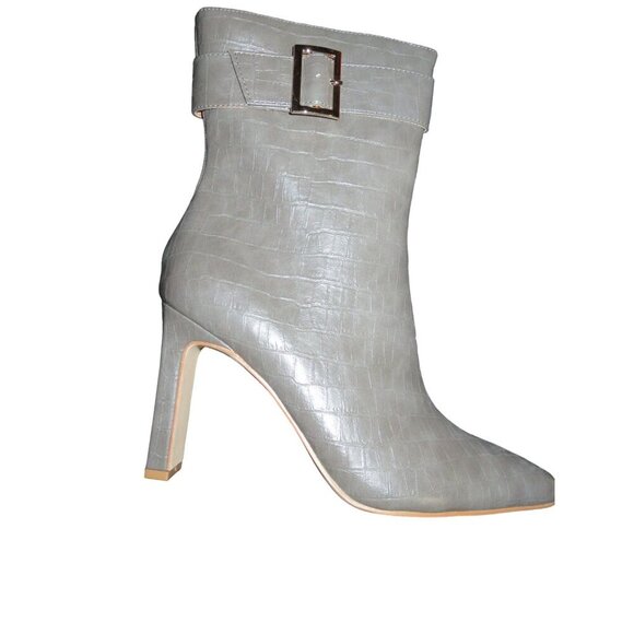 Journee Collection Elanie Croc Embossed Vegan Leather Heeled Boots size 9 - Picture 8 of 11